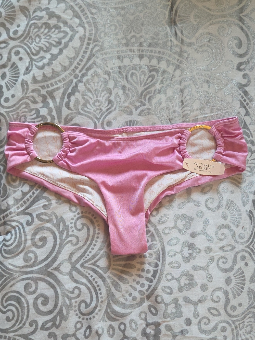 Victoria's Secret Pink Swim Bottoms with Gold Rings